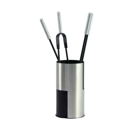 Serviteur de cheminée Reignoux noir en alu h.60cm