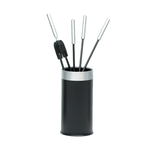 Serviteur de cheminée noir alu Reignoux h.62cm