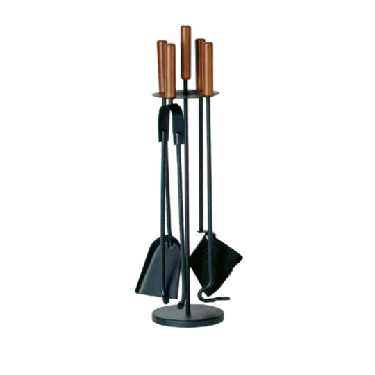 Serviteur de cheminée noir bois Reignoux h.65cm