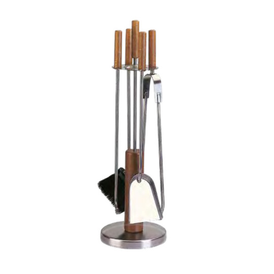 Serviteur de cheminée inox bois Reignoux h.70cm