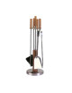 Serviteur de cheminée inox bois Reignoux h.70cm
