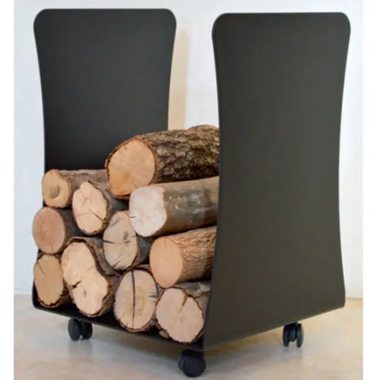 Porte buches réserve à bois en acier Reignoux