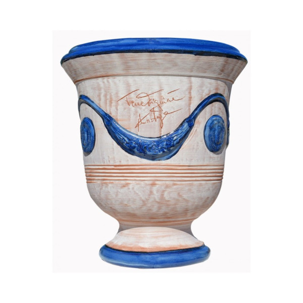 Vase Anduze cérusé bleu Terre Figuière - 4 tailles
