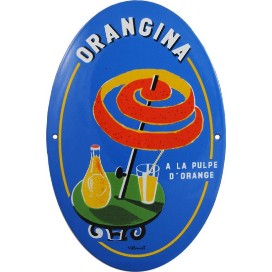 Plaque émaillée Orangina Email Replica 10x16cm