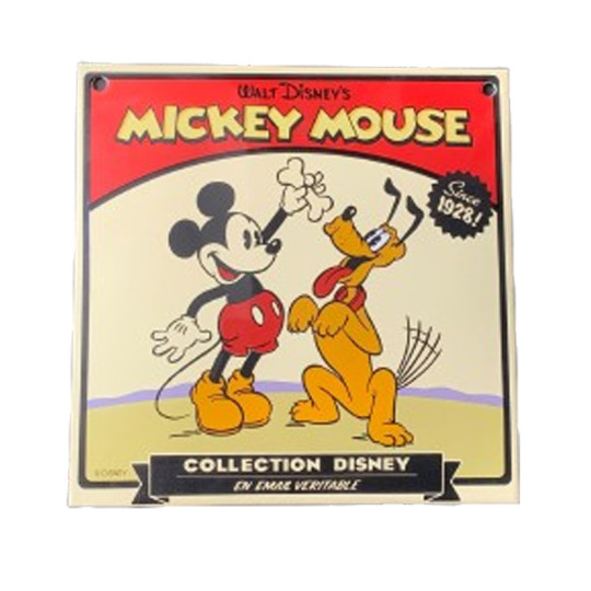 Plaque émaillée Mickey Mouse Email Replica 20x20cm