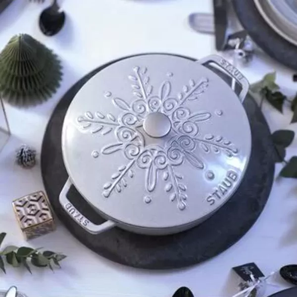 Cocotte en fonte STAUB 24cm flocon truffe blanche