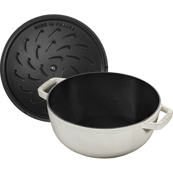 Cocotte en fonte Staub 24cm flocon truffe blanche