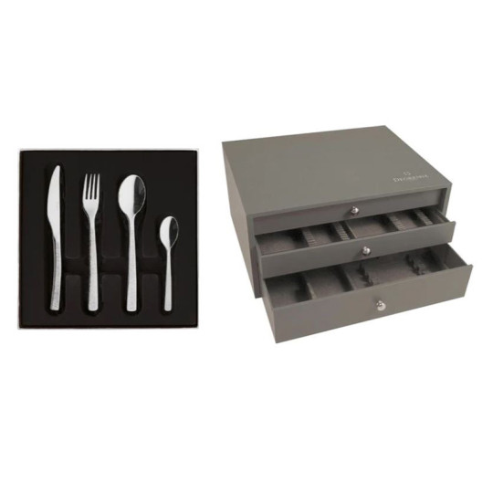 Ecrin 124 couverts Astrée Ciselé Miroir DEGRENNE