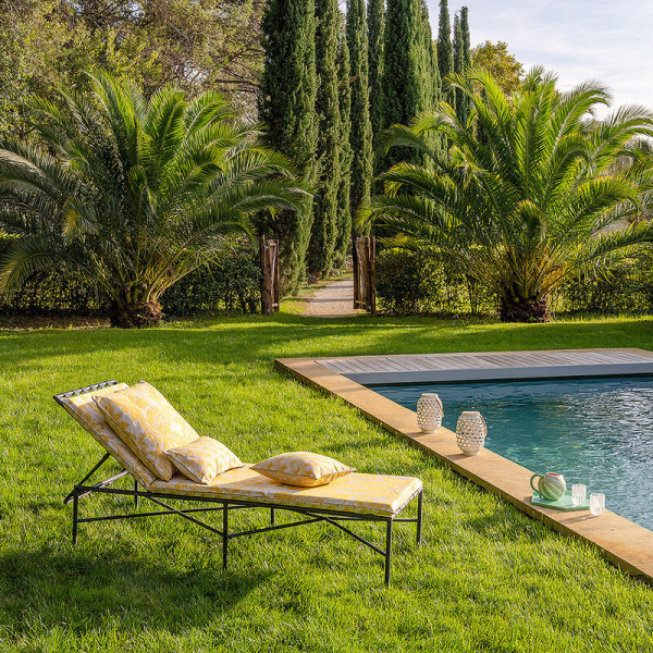 Coussin Matelas de sol Soleil Jaune Le Jacquard Français