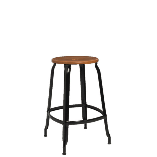 Tabouret Nicolle bois et métal - 4 hauteurs 8 coloris 2 bois