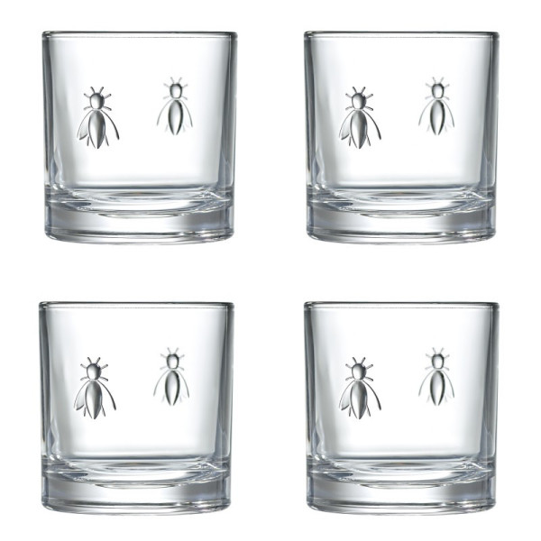 Set de 4 gobelets à whisky Abeille La Rochère