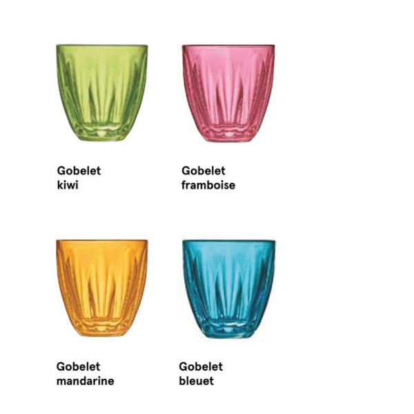 6 verres à eau Lily La Rochère gobelets - 4 coloris