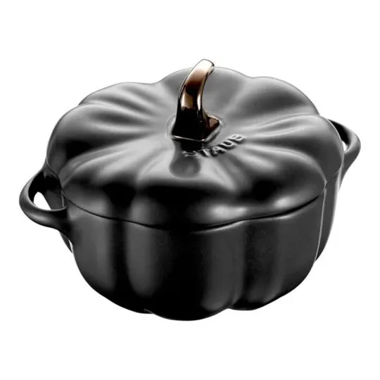 Mini cocotte Staub céramique Citrouille noire - 2 tailles