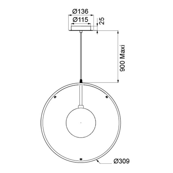 Suspension lustre Cybelle S Aluminor