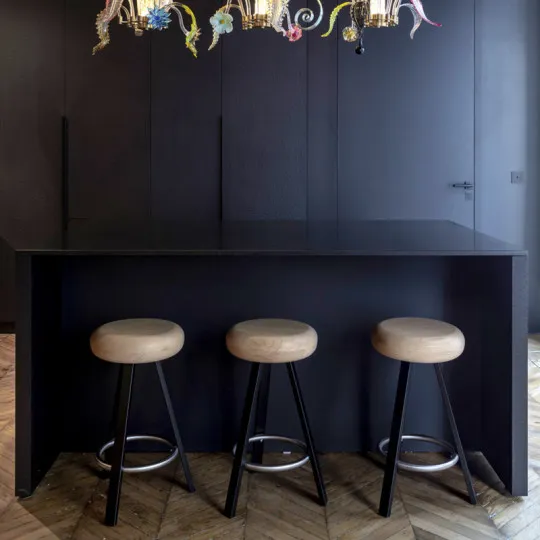 Tabouret haut Smack Matière Grise - 2 hauteurs 38 coloris