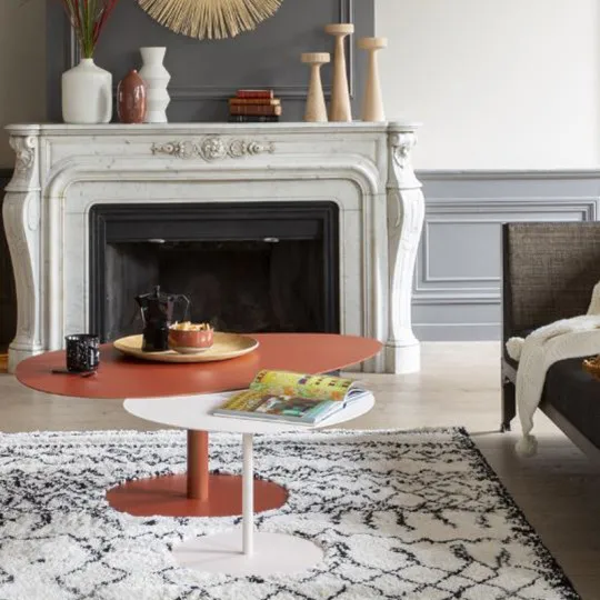 Table basse Galet Matière Grise - 3 tailles 40 coloris