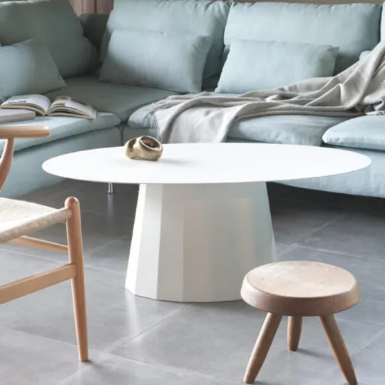 Table basse ovale Ankara acier Matière Grise - 39 coloris