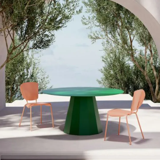 Table à manger Ankara acier ronde Matière Grise - 39 coloris 3 tailles