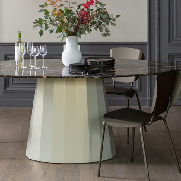 Table à manger Ankara marbre ovale Matière Grise - 39 coloris