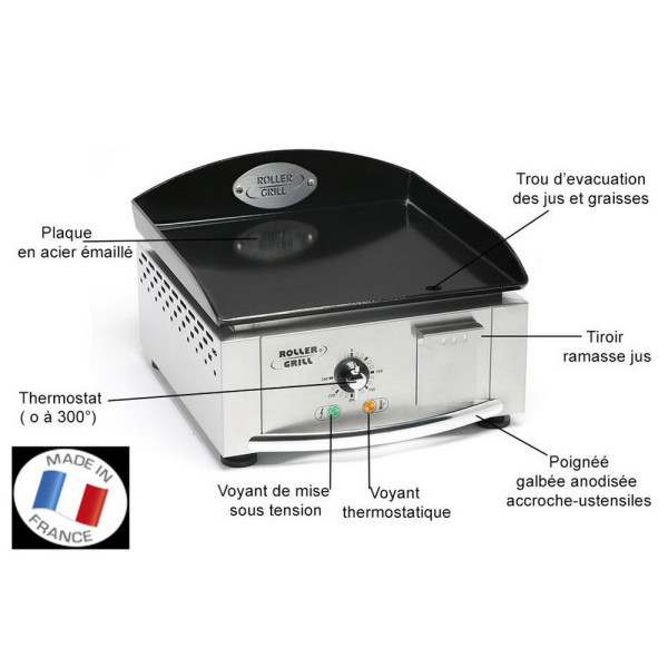 Plancha 400 Electrique Roller Grill 40x40cm PL400E