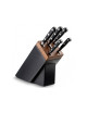 Bloc Sarlat noir noyer Sabatier et 5 couteaux de cuisine Idéal Rivets inox