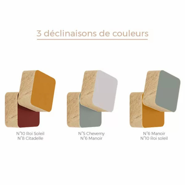 Patère Décarré Drugeot Manufacture chêne massif - 3 coloris 2 finitions