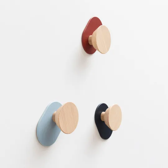 Patère Ombre Drugeot Manufacture chêne massif - 6 coloris 2 finitions