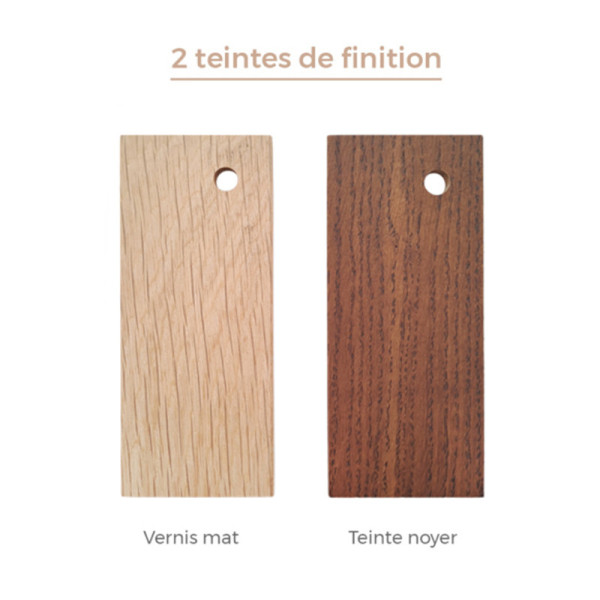 Patère Tronquée Drugeot Manufacture chêne massif - 6 coloris 2 finitions