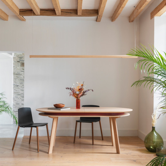 Table à manger extensible Parati Drugeot Manufacture chêne massif - 2 tailles 14 coloris 2 finitions