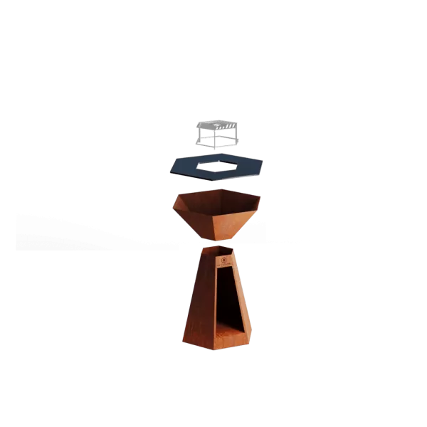 Brasero Plancha HEXAGONE Grand Banquet 150cm finition Epoxy