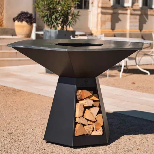 Brasero Plancha HEXAGONE Grand Banquet 150cm finition Epoxy