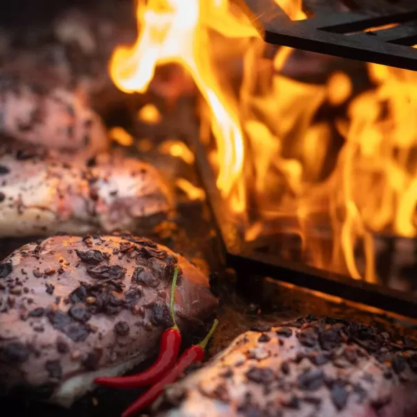 Brasero Plancha HEXAGONE Grand Banquet 150cm finition Epoxy