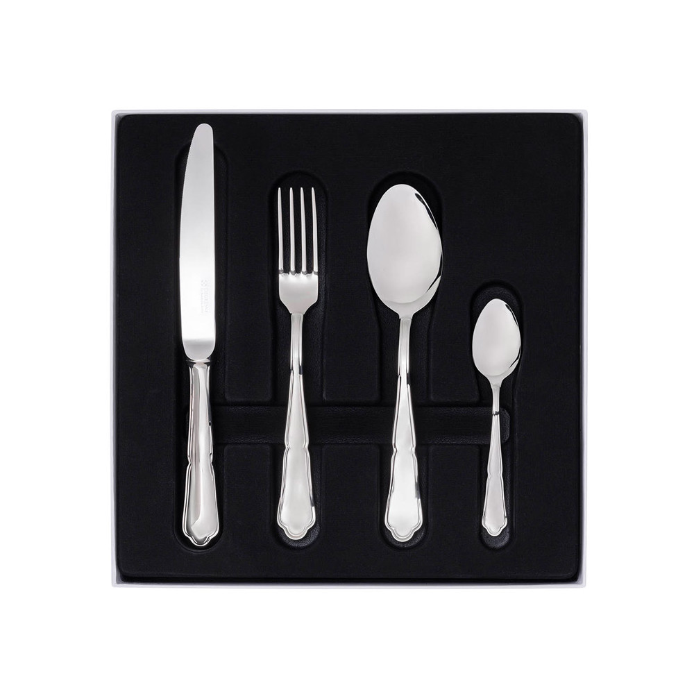 Ensemble de couverts 36 pièces, Manche Orfèvre, Argenté Argent, Laurier EPNS