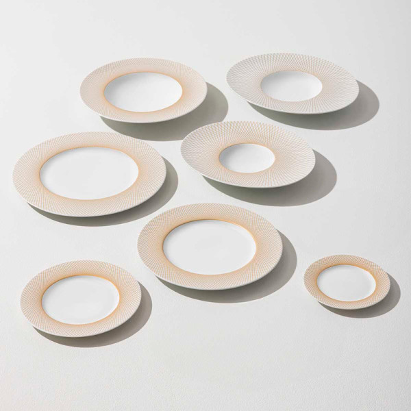 6 assiettes DEGRENNE Graphique Classique doré - 7 tailles