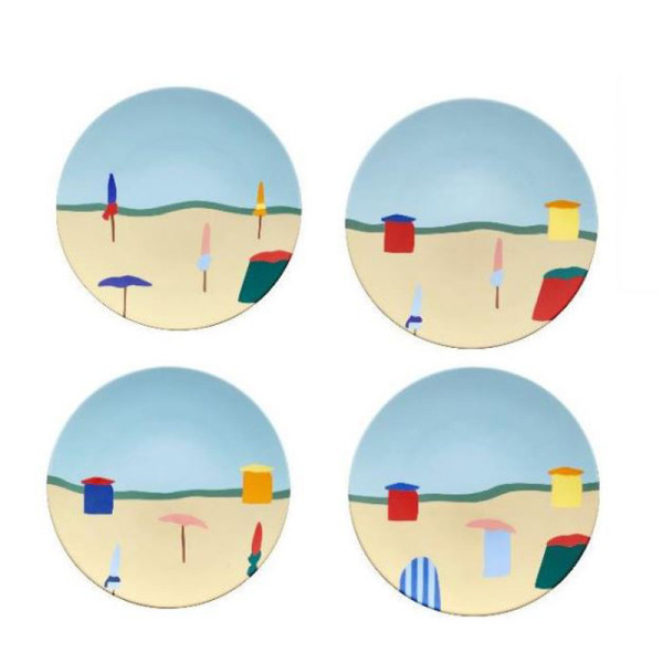 Coffret 4 assiettes à dessert DEGRENNE Destination mer 23cm