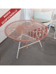 Table basse Zipolite Boqa terracotta et piètement blanc 76cm