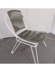 Fauteuil Coba Boqa vert olive et piètement blanc
