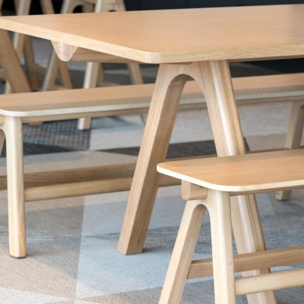 Banc Chevron Dasras bois chêne - 9 finitions 3 tailles