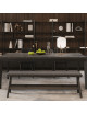 Banc Chevron Dasras bois chêne et tissu - 9 finitions 3 tailles