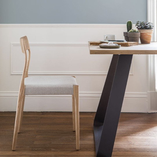 Chaise Zélie Dasras bois frêne et tissu - 9 finitions