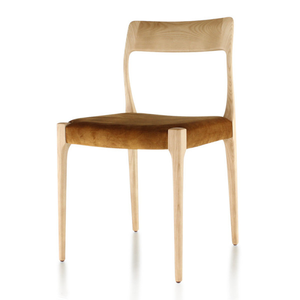 Chaise Zélie Dasras bois frêne et tissu - 9 finitions