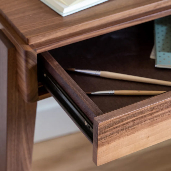 Bureau Liseré Dasras bois chêne ou noyer - 10 finitions 4 dimensions