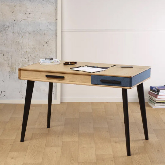 Bureau Paul Dasras bois chêne ou noyer - 10 finitions