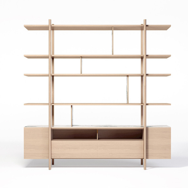 Bibliothèque Stilt Dasras bois chêne ou noyer - 10 finitions