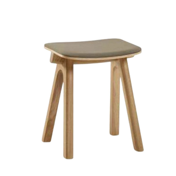 Tabouret Chevron Dasras bois chêne et tissu - 9 finitions 3 hauteurs