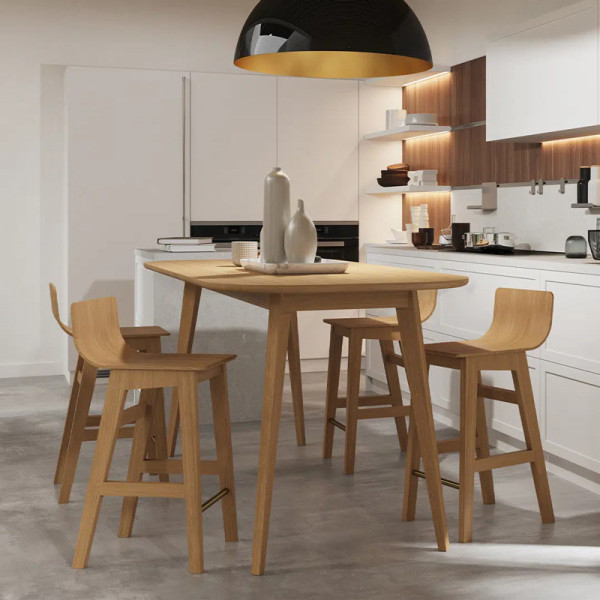 Tabouret Snack Dasras bois chêne - 9 finitions 3 hauteurs