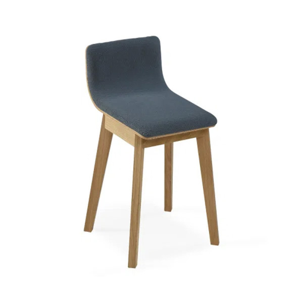 Tabouret Snack Dasras bois chêne et tissu - 9 finitions 3 hauteurs
