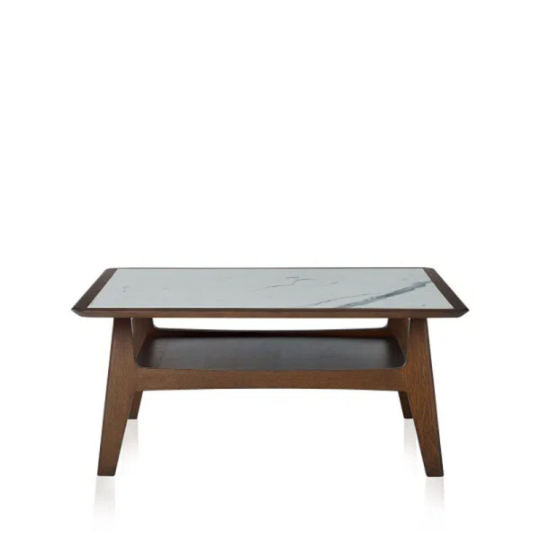 Table basse H Dasras céramique bois chêne ou noyer - 10 finitions 4 tailles