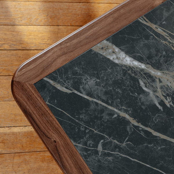 Table basse H Dasras céramique bois chêne ou noyer - 10 finitions 4 tailles