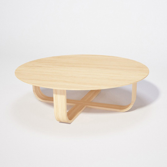 Table basse ronde Luge Dasras bois chêne - 9 finitions 3 tailles